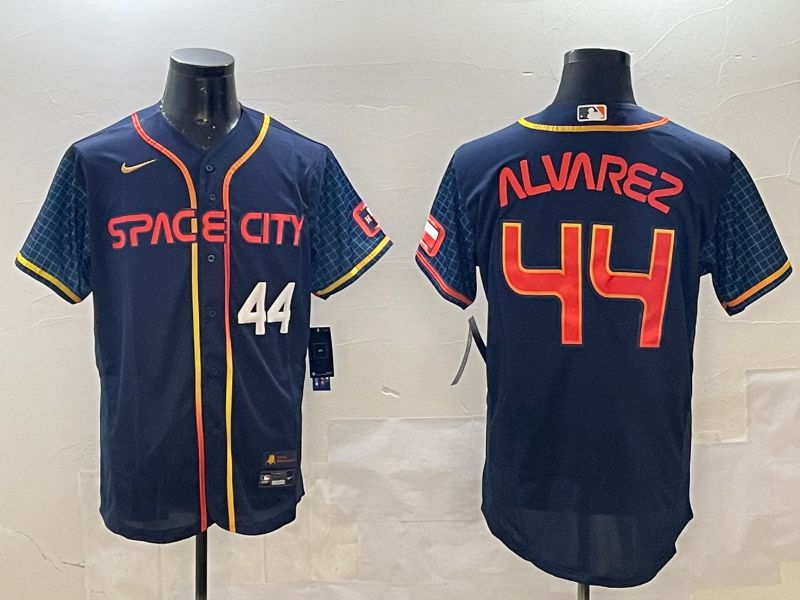 Men Houston Astros #44 Alvarez Blue City Edition Elite 2025 Nike MLB Jersey style 4